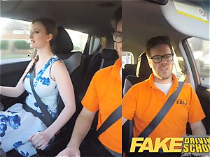 fake Driving school Nerdy red-haired teen student